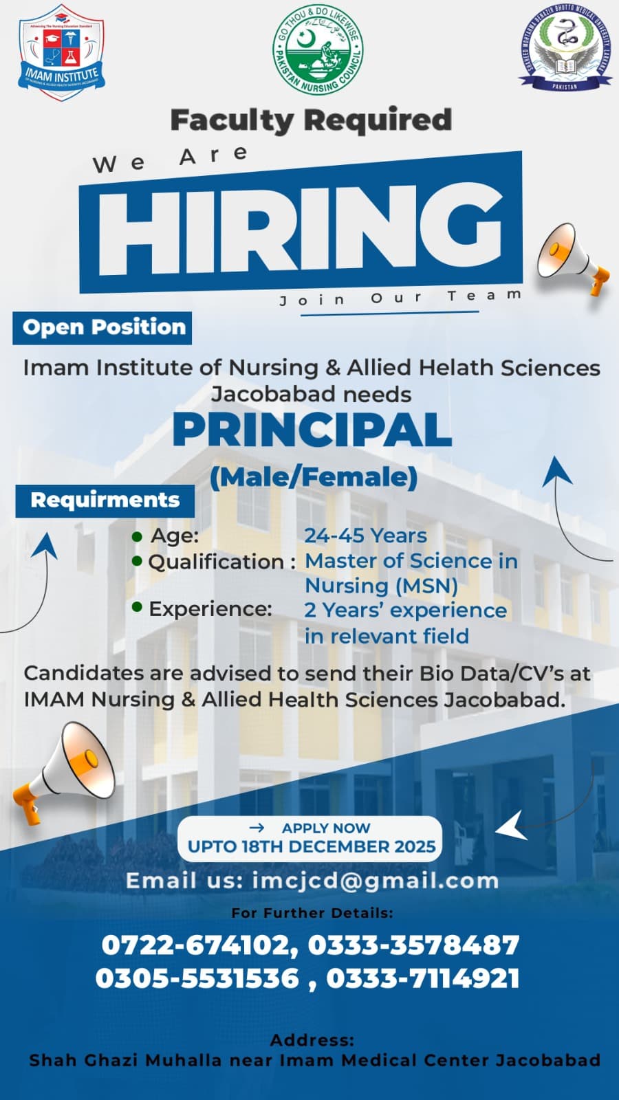 Principal Position Open